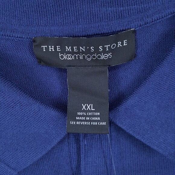 BLOOMINGDALES Polo Shirt Mens XXL Blue Pullover Short Sleeve Knit 100% Cotton - Picture 2 of 6